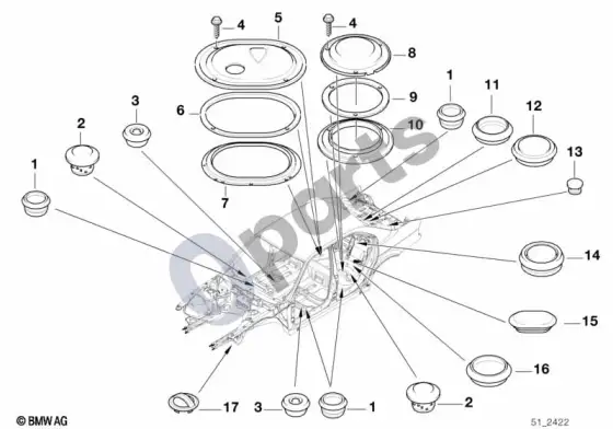 BMW 7 E38 sandarinimo dangtelis / kamštis – schema