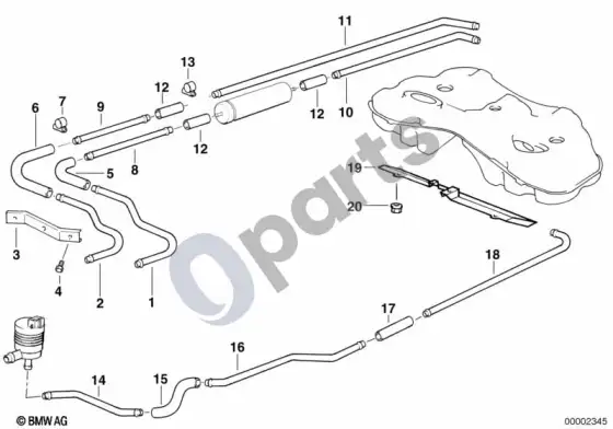 BMW 7 E38 degalų vamzdis – schema