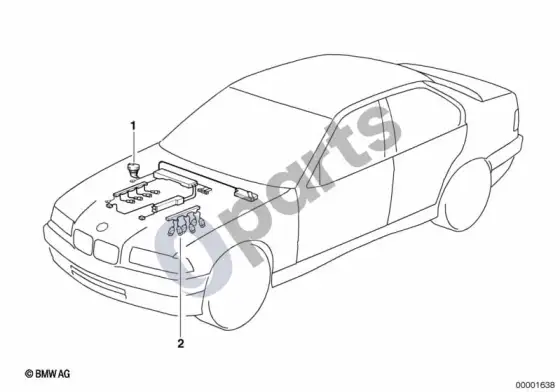 BMW 7 E38 variklio laidų pynė – schema