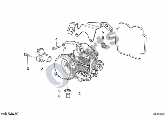 BMW 7 E38 droselio korpuso mazgas – schema