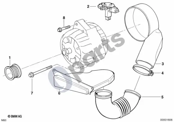 BMW 7 E38 generatoriaus dalys 140A; ... - 1998.09 – schema