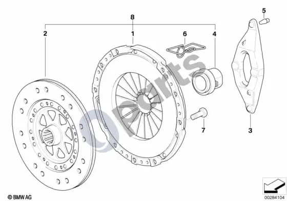 BMW 7 E38 sankaba / dvimasis smagratis – schema