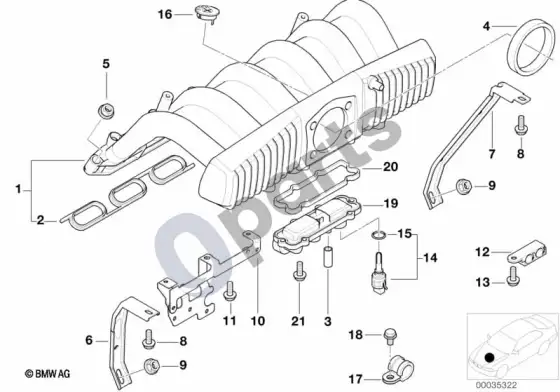 BMW 7 E38 įsiurbimo kolektoriaus sistema; ... - 1999.03 – schema