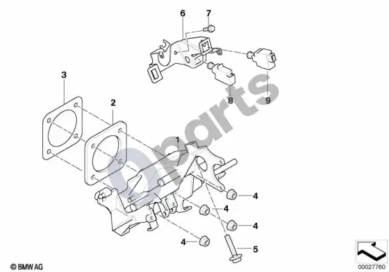 BMW 7 E38 pedalų laikiklis – schema