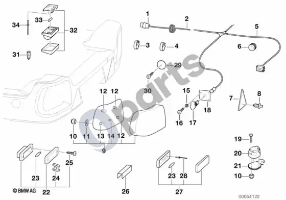 BMW 7 E38 priekaba, atskiros dalys, elektros sistema – schema