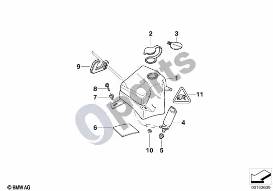 BMW 7 E38 priekinio stiklo plovimo bakelis – schema