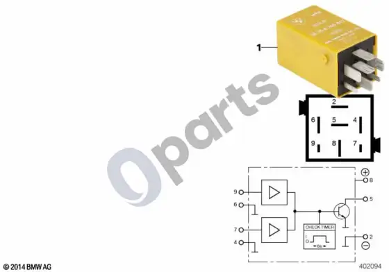 BMW 7 E38 termojungiklio relė – schema