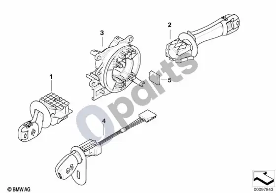 BMW 7 E38 vairo kolonėlės jungiklis – schema