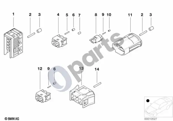 BMW 7 E38 įvairūs kištukai pagal pritaikymą – schema