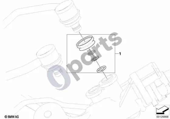 BMW 7 E65 E66 alyvos vamzdžio greitosios jungties remonto komplektas – schema