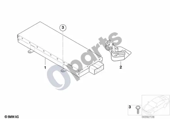 BMW 7 E65 E66 antenos imtuvas – schema