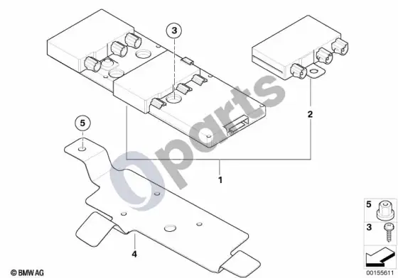 BMW 7 E65 E66 antenos stiprintuvas – schema