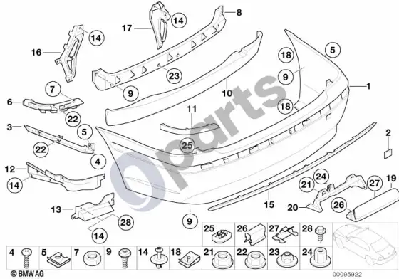 BMW 7 E65 E66 apdailos skydelis, galinis; ... - 2005.03 – schema
