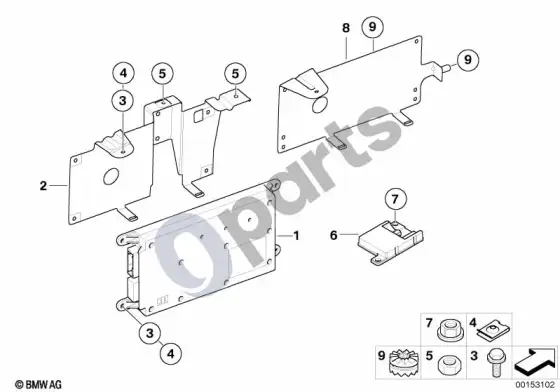 BMW 7 E65 E66 atskiros dalys, SA 630, bagažinė – schema