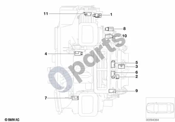 BMW 7 E65 E66 automatinio oro kondicionavimo pavara – schema