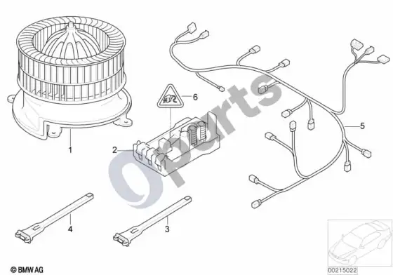 BMW 7 E65 E66 automatinio oro kondicionieriaus elektros dalys – schema
