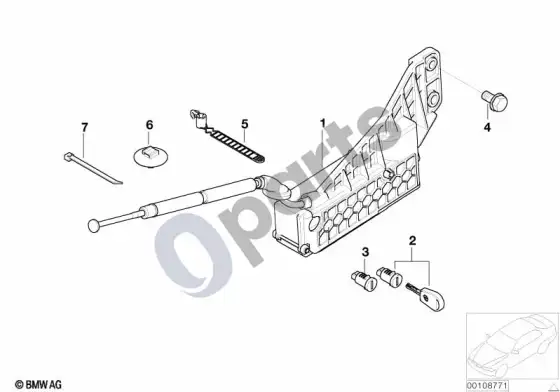 BMW 7 E65 E66 avarinio atrakinimo įtaisas – schema