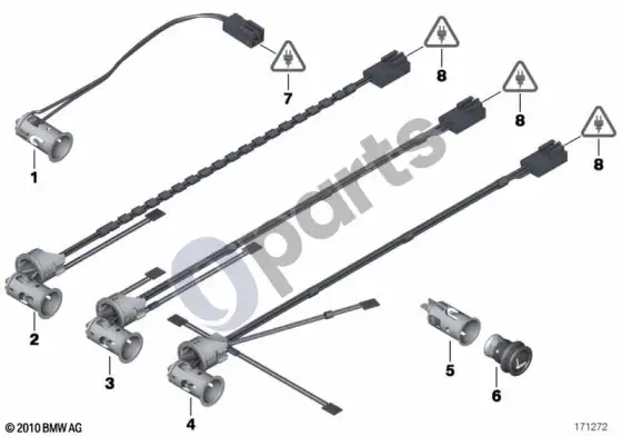 BMW 7 E65 E66 cigarečių degiklis / lizdai – schema