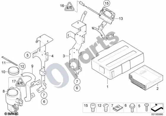 BMW 7 E65 E66 DVD keitiklis/laikiklis – schema