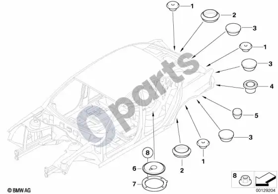 BMW 7 E65 E66 sandarinimo dangtelis/kamštis; ... - 2005.03 – schema