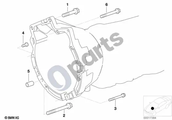 BMW 7 E65 E66 pavarų dėžės tvirtinimas – schema