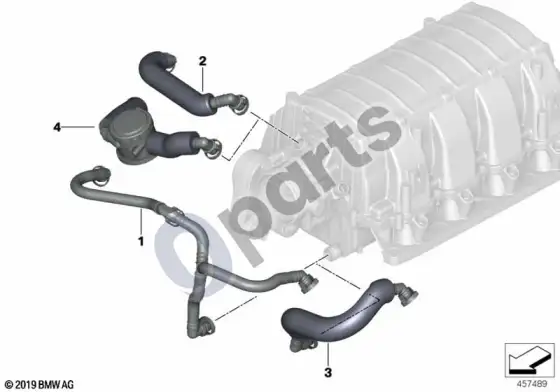 BMW 7 E65 E66 karterio vėdinimas – schema