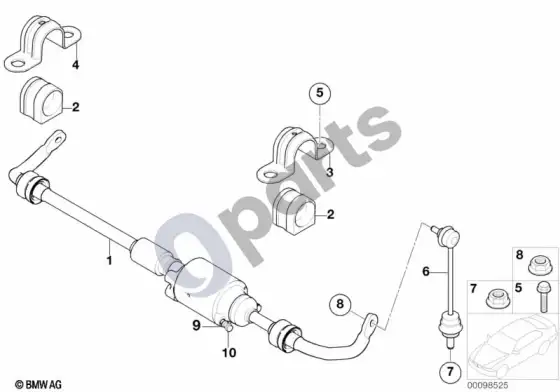 BMW 7 E65 E66 galinis stabilizatorius/dynamic drive – schema