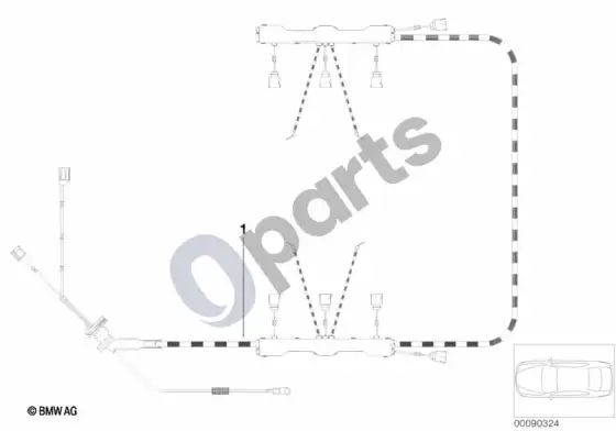 BMW 7 E65 E66 variklio uždegimo modulio laidų pynė – schema