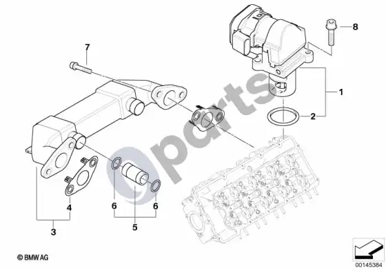 BMW 7 E65 E66 EGR taršos mažinimo aušinimas – schema