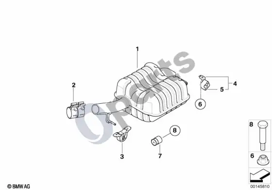 BMW 7 E65 E66 galinis duslintuvas – schema
