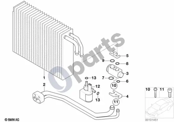 BMW 7 E65 E66 garintuvas / išsiplėtimo vožtuvas – schema