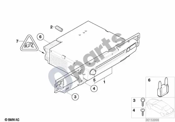 BMW 7 E65 E66 garso sistemos valdiklis CD – schema