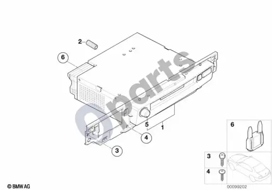 BMW 7 E65 E66 garso sistemos valdiklis MD – schema
