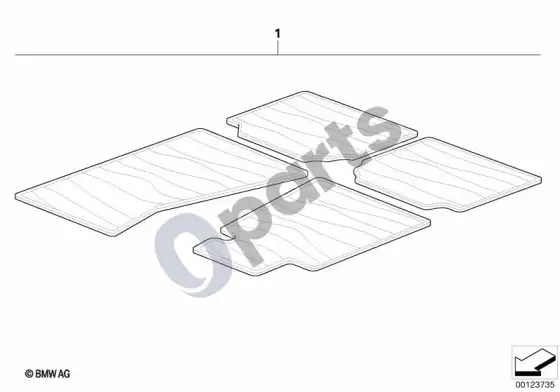 BMW 7 E65 E66 grindų kilimėliai „city“ – schema