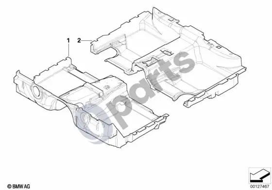 BMW 7 E65 E66 individual grindų danga; 2002.10 - ... – schema