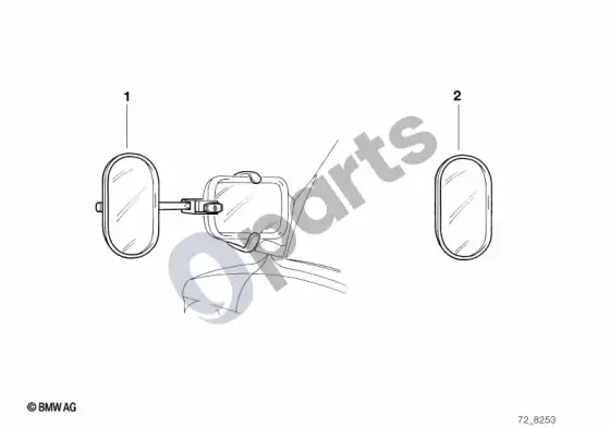BMW 7 E65 E66 išorinis veidrodėlis vilkimui – schema