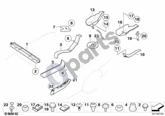 BMW 7 E65 E66 įvairios kėbulo dalys; ... - 2005.03 – schema