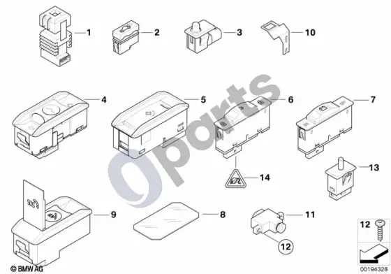 BMW 7 E65 E66 įvairūs jungikliai – schema