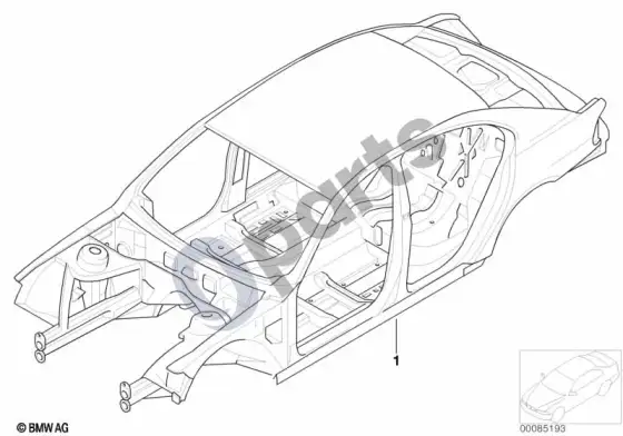 BMW 7 E65 E66 kėbulo karkasas – schema