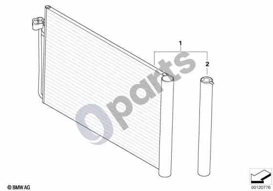 BMW 7 E65 E66 kondicionieriaus kondensatorius – schema