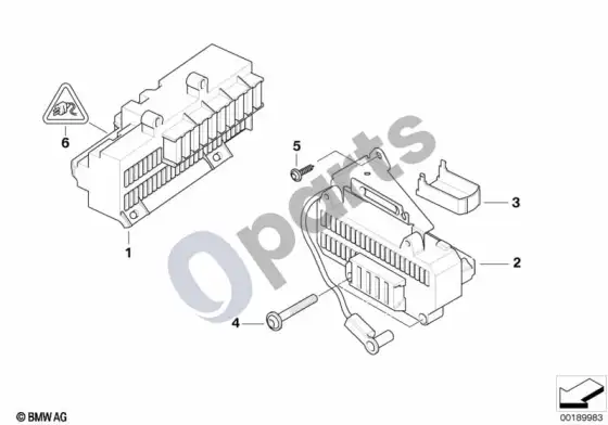 BMW 7 E65 E66 maitinimo paskirstymo dėžė – schema
