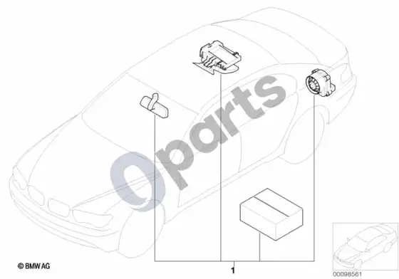 BMW 7 E65 E66 montavimo komplektas, signalizacijos sistema – schema
