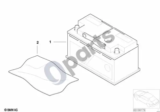 BMW 7 E65 E66 originalus BMW akumuliatorius – schema