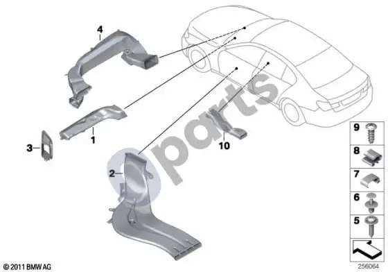 BMW 7 E65 E66 oro kanalas – schema