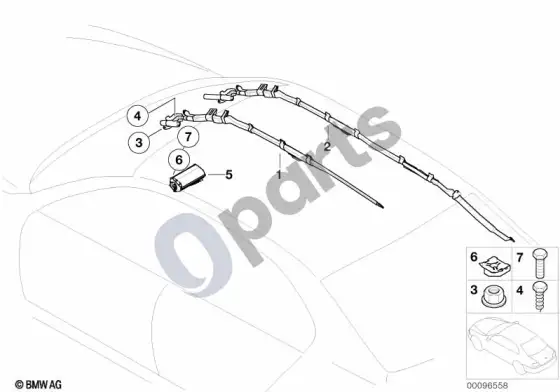 BMW 7 E65 E66 oro pagalvė – schema
