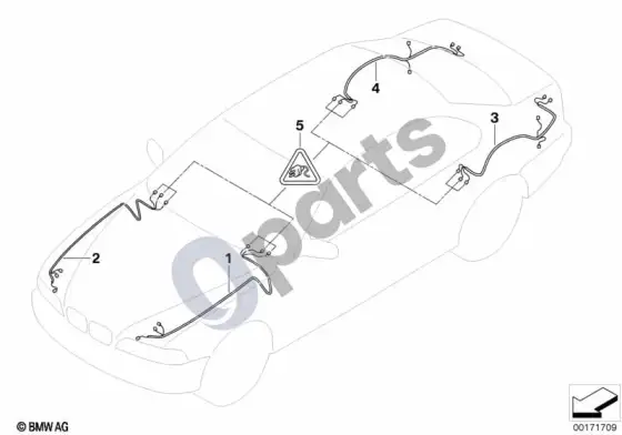 BMW 7 E65 E66 pagrindinės laidų pynės remonto laidas – schema