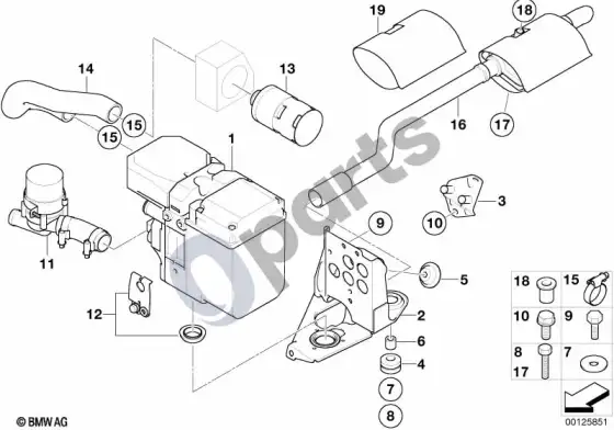 BMW 7 E65 E66 papildomas šildymas – schema