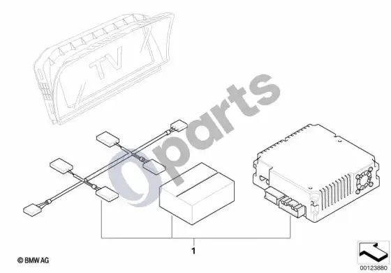 BMW 7 E65 E66 papildomos įrangos komplektas, TV funkcija – schema