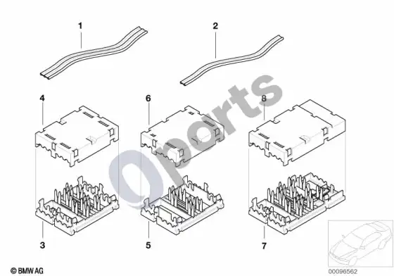 BMW 7 E65 E66 plokščiojo kabelio remonto dalys – schema