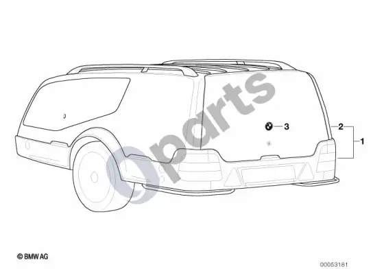 BMW 7 E65 E66 priekabos gaubtas – schema